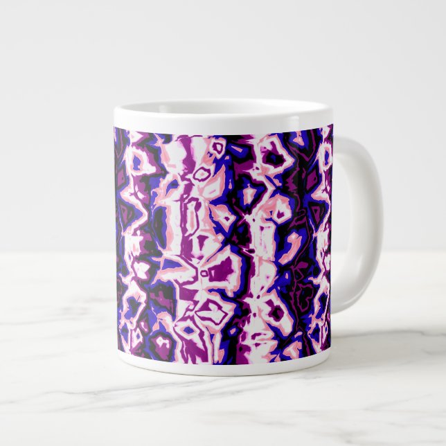 Funky Boho Retro Marbled Stripes Genderfluid Pride Large Coffee Mug (Front Right)