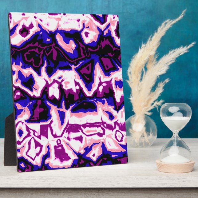 Funky Boho Retro Marbled Stripes Genderfluid Pride Plaque (Side)