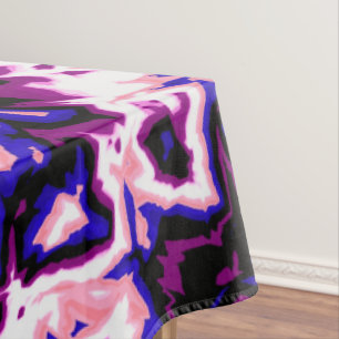 Funky Boho Retro Marbled Stripes Genderfluid Pride Tablecloth