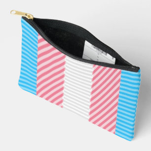 Funky Boho Stripe Abstract Transgender Pride Flag Accessory Pouch