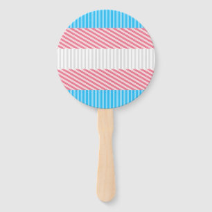 Funky Boho Stripe Abstract Transgender Pride Flag Hand Fan