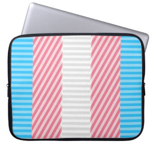 Funky Boho Stripe Abstract Transgender Pride Flag Laptop Sleeve