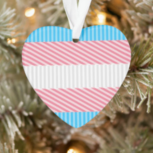 Funky Boho Stripe Abstract Transgender Pride Flag Ornament