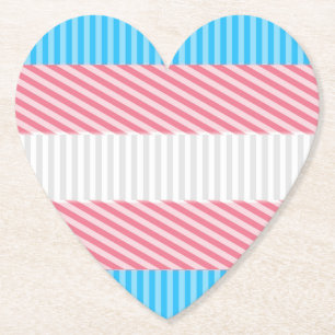 Funky Boho Stripe Abstract Transgender Pride Flag Paper Coaster