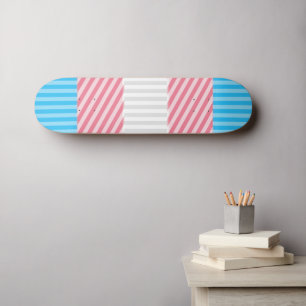 Funky Boho Stripe Abstract Transgender Pride Flag Skateboard