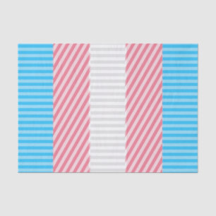 Funky Boho Stripe Abstract Transgender Pride Flag Tissue Paper