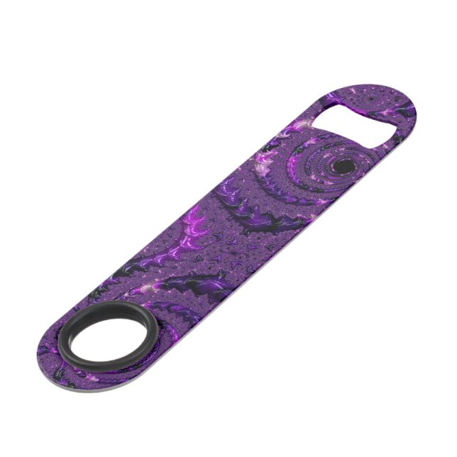 Funky Bold Boho Purple Digital Abstract Fractal (Back Angled)