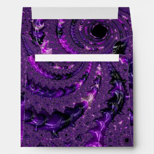 Funky Bold Boho Purple Digital Abstract Fractal Envelope