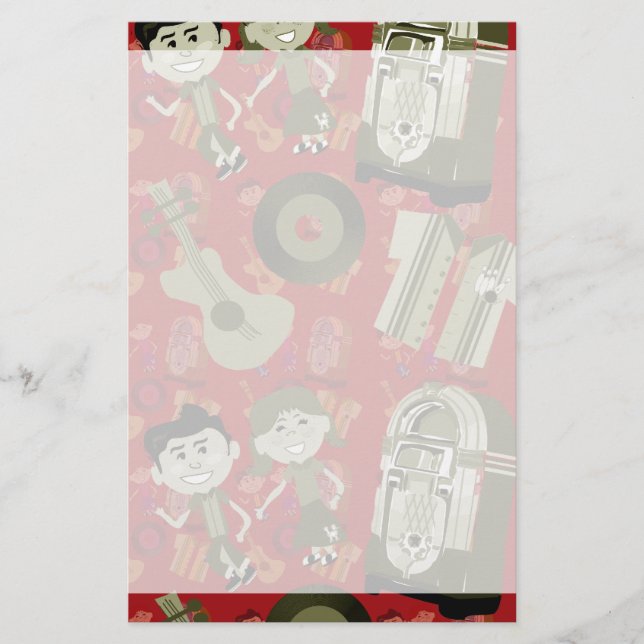 funky bold fifties stationery (Front)