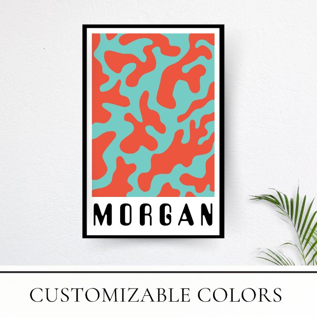 Funky Bold Retro Coral Pattern Poster (Creator Uploaded)