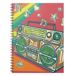 Funky Boom Box Colourful Design Notebook