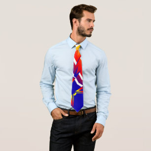 Funky Bright Abstract Art Thunder Tie