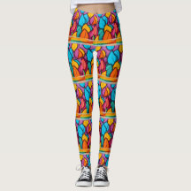 Funky bright and fun yoga pants long length