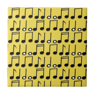 Funky Bright Musical Notes Pattern Tile