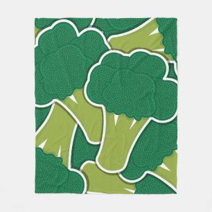 Funky broccoli fleece blanket