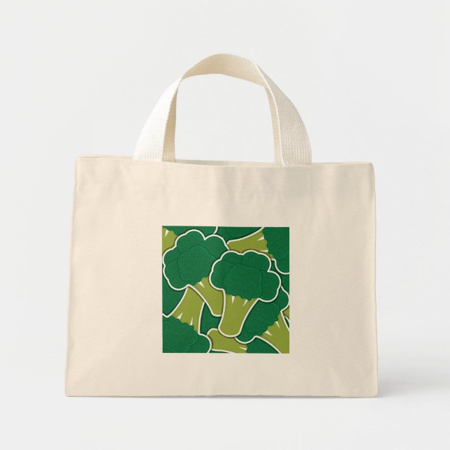 Funky broccoli mini tote bag (Front)