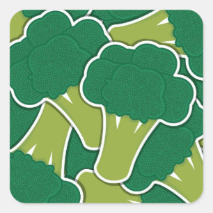 Funky broccoli square sticker