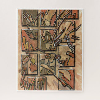 Funky Brown Abstract Jigsaw Puzzle