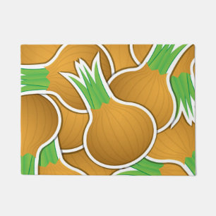 Funky brown onions doormat