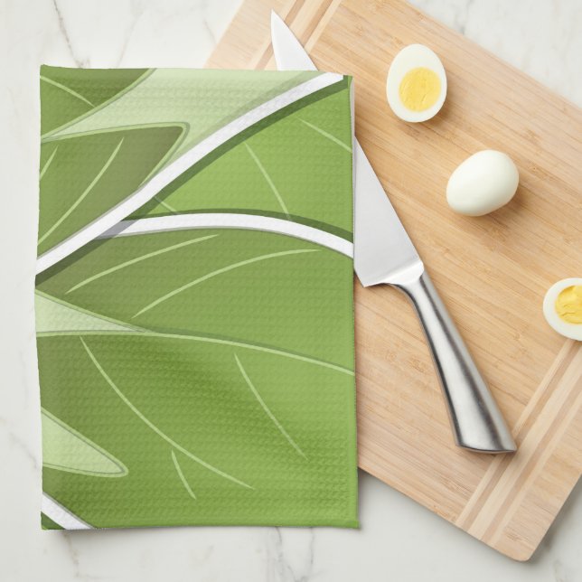 Funky brussel sprout tea towel (Quarter Fold)