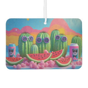 Funky Cacti with Sunglasses, Watermelon, and Candy Car Air Freshener