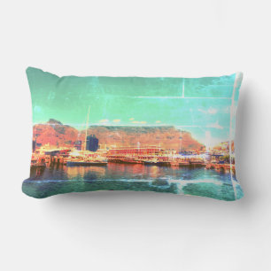 Funky Cape Town Harbour Table Mountain Throw Pillo Lumbar Cushion