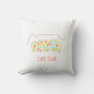 Funky Cape Town Table Mountain Colourful Contour Cushion