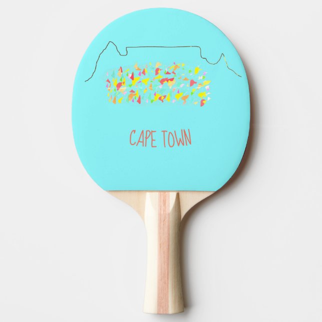 Funky Cape Town Table Mountain Colourful Ping Pong Paddle (Front)