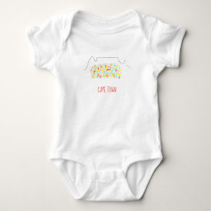 Funky Cape Town ZA Table Mountain Colourful Baby Bodysuit