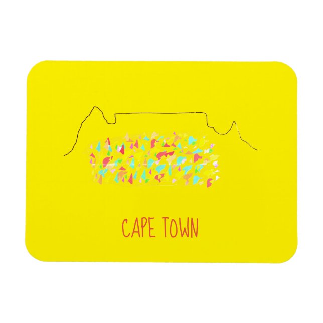 Funky Cape Town ZA Table Mountain Colourful Magnet (Horizontal)