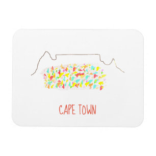 Funky Cape Town ZA Table Mountain Colourful Magnet