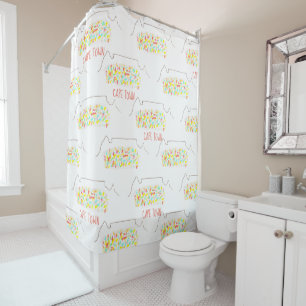 Funky Cape Town ZA Table Mountain Colourful Shower Curtain
