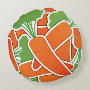 Funky carrot round cushion