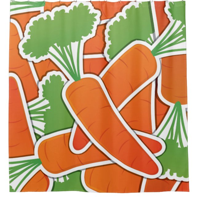 Funky carrot shower curtain (Front)