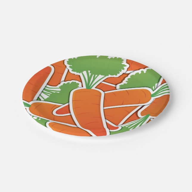 Funky carrots! paper plate (Angled)