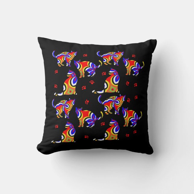 Funky Cats Cute Bright Cat Lovers Pattern Cushion (Front)