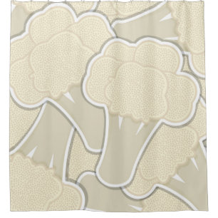 Funky cauliflower shower curtain