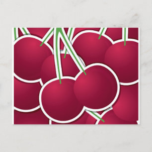 Funky cherry postcard
