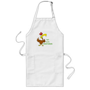 Funky Chicken Eat More Vegetables Long Apron