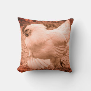 Funky Chicken Hen Hy-Line Silver Brown Cushion