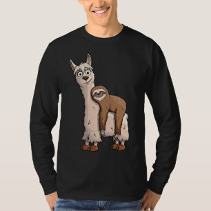 Funky Chilled Sloth Riding A Fancy Llama T-Shirt