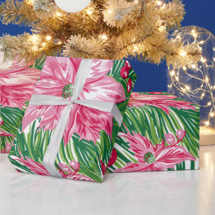 Funky Christmas Foliage Patterned Wrapping Paper