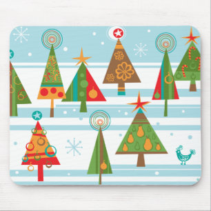 Funky Christmas Tree Mouse Pad