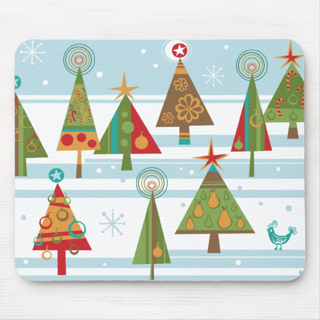 Funky Christmas Tree Mouse Pad (Front)