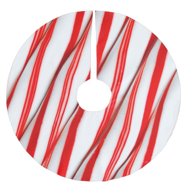 Funky Chrstmas Candy Canes Brushed Polyester Tree Skirt (Front)