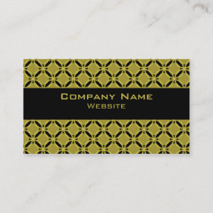 Funky Circle Business Card, Olive Green Card