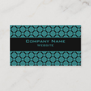 Funky Circle Business Card, Teal and Black Card