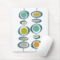 Funky Circles Green Turquoise Orange Mid Century