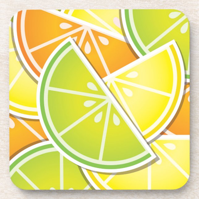 Funky citrus wedges coaster (Front)