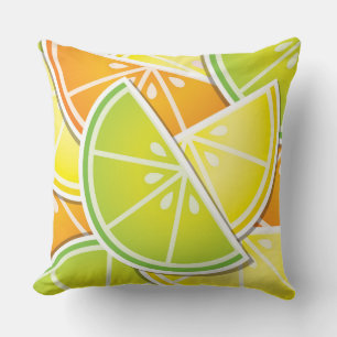 Funky citrus wedges cushion